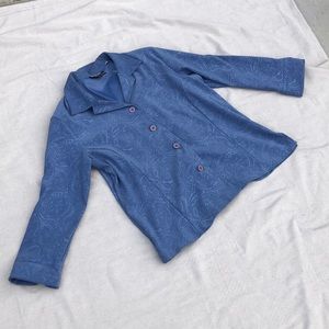 vintage periwinkle paisley suede button up